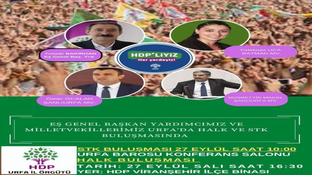 HDP Urfa’da STK ve halk buluşması gerçekleştiriyor