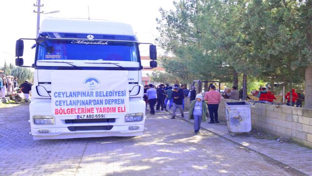 CEYLANPINAR DEPREMZEDELER İÇİN TEK YÜREK OLDU YARDIMLAR DUALARLA GÖNDERİLDİ