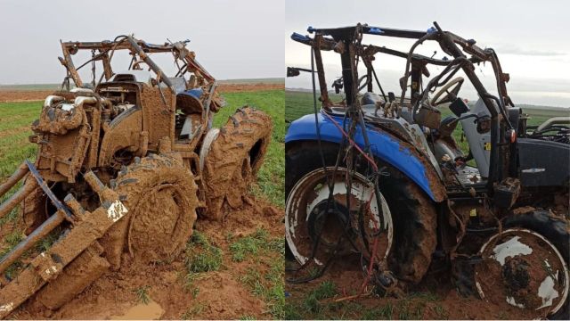 Akçakale’de yıldırım çarptı Traktör ikiye ayrıldı