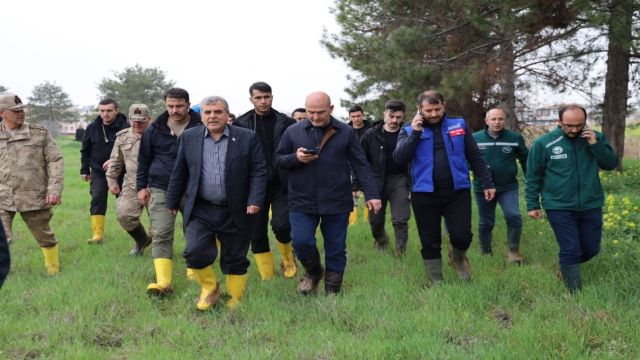 Taşkın alanlar denetlendi