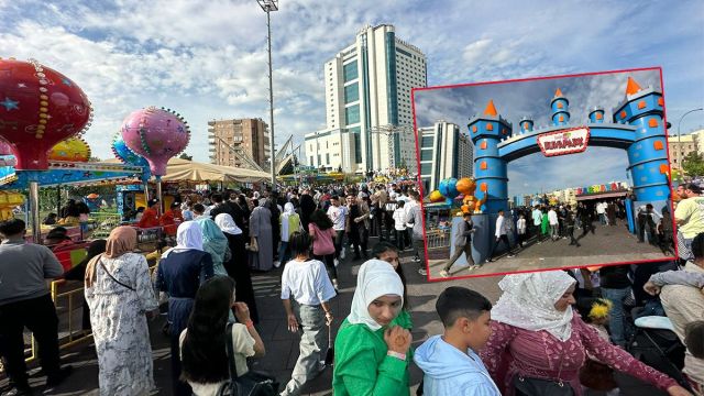 Urfa'da bayramın 2'nci gününde lunapark yoğunluğu