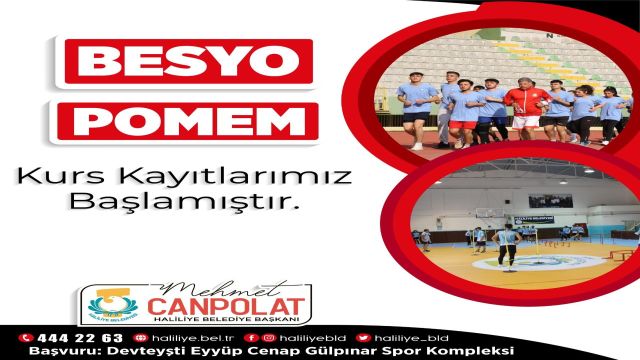 Haliliye’de ücretsiz BESYO ve POMEM kurs kayıtları başladı