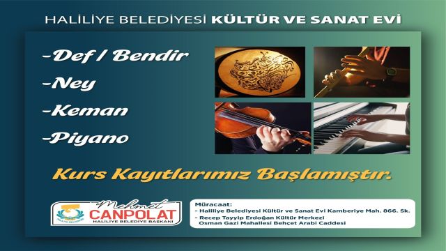 HALİLİYE’DE KÜLTÜR VE SANAT KURSLARI BAŞLIYOR